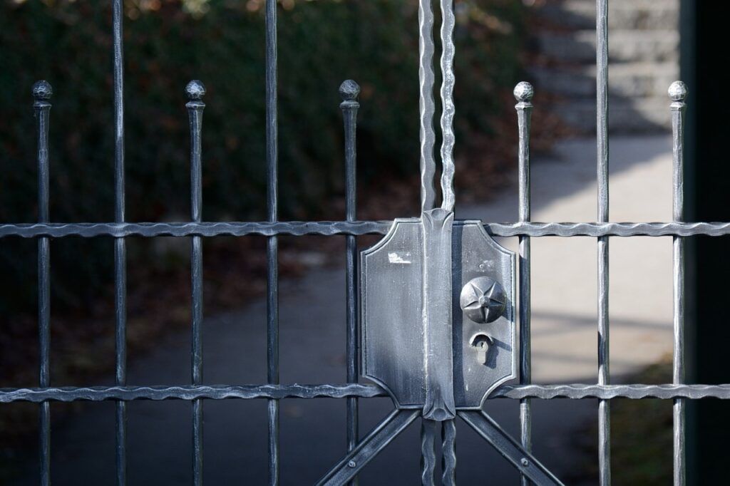a closed and locked gate